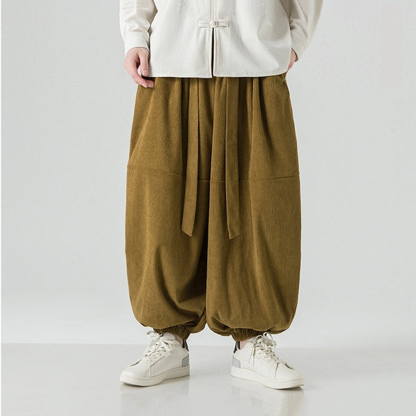 Pantalones Harem Sueltos para Hombre con Puños Elásticos