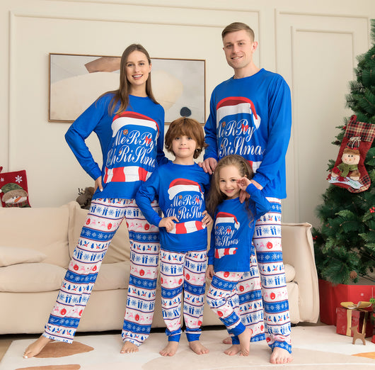 Pijamas Navideños Familiares a Juego - Conjunto Estampado y Pantalón a Cuadros