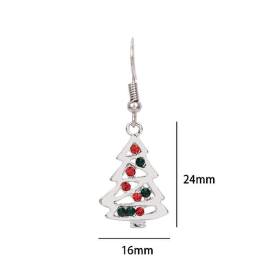 Aretes Navideños de Árbol de Cristal Rojo - Pendientes de Moda para Mujer - Image 5