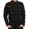 Chaqueta Militar Steampunk Gótica Vintage Negra para Hombre