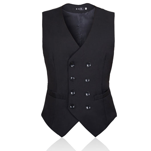 Chaleco de Traje Doble Botonadura Estilo Británico Talla Grande