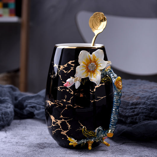 Taza Cerámica Grande con Cuchara - Diseño Creativo y Funcional