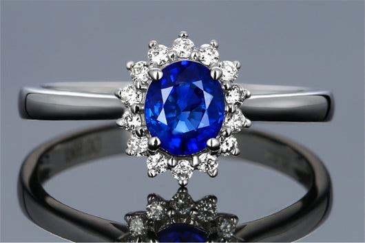 Anillo de Compromiso Zafiro Azul Oro - Diseño Europeo de Lujo - Image 3