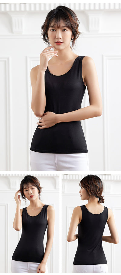 Tirantes Slim Fit Modal Negro y Blanco para Mujer - Image 36