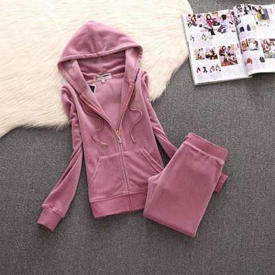 Traje Casual de Terciopelo Talla Grande - Conjunto de Dos Piezas Elegante - Image 3