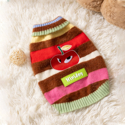 Suéter Cálido para Perro Mediano - Diseño Arcoíris con Rayas de Manzana para Otoño e Invierno - Image 27