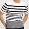 Polo Retro de Rayas Degradadas para Hombre - Camiseta Tejida de Manga Corta