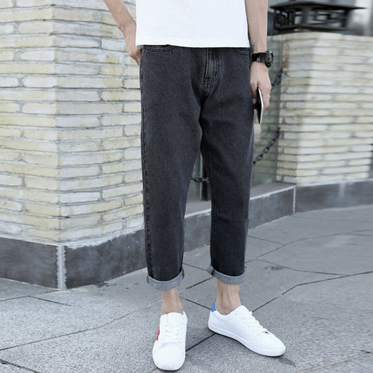 Jeans Harem Sueltos Rectos de Marca Premium para Hombre - Primavera Otoño - Image 3