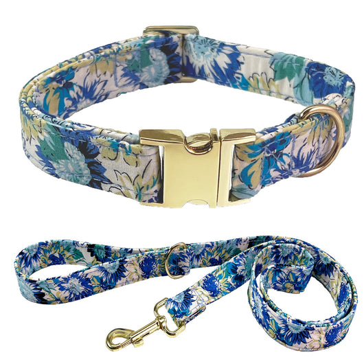 Collar Correa para Perro Mediano y Grande con Letras Personalizadas y Diseño Floral Metálico - Image 13