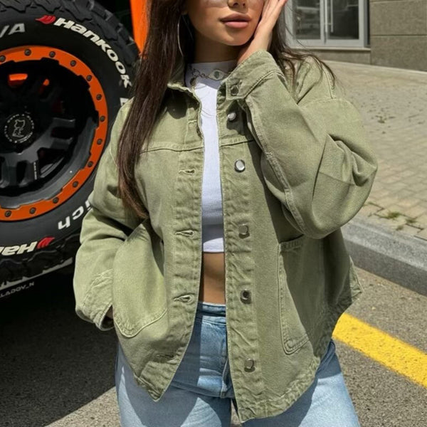 Chamarra de Mezclilla Street Fashion para Mujer