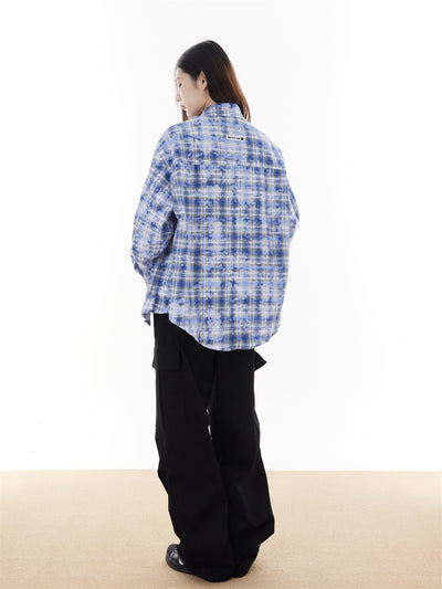 Camisa Suelta a Cuadros de Manga Larga para Hombre - Image 10