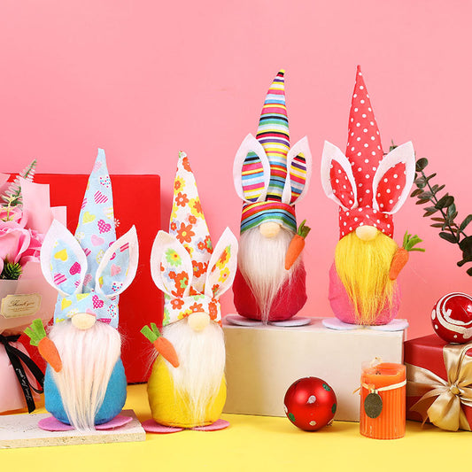 Muñeca Decorativa Conejo y Zanahoria para Pascua - Adorno de Ventana y Hogar