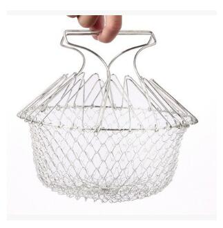 Cesta Multiuso Plegable de Acero Inoxidable para Freír y Cocinar - Image 10
