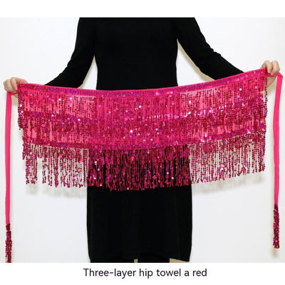 Falda Danza Oriental Lentejuelas con Borlas - Cinturón Cadera - Image 8