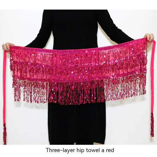 Falda Danza Oriental Lentejuelas con Borlas - Cinturón Cadera - Image 8