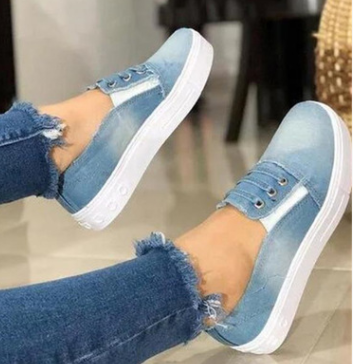 Zapatillas de Lona Denim Trendy para Mujer - Talla 43 - Image 7
