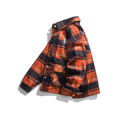 Abrigo de Lana a Cuadros Estilo Otoño Japonés - Image 6