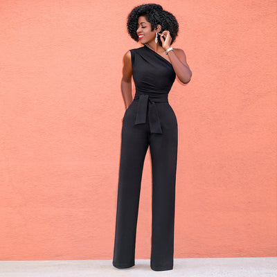 Jumpsuit con Hombros Inclinados Asimétrico - Image 19