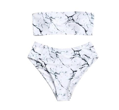 Bikini de Mármol Envolvente Sexy con Diseño Dividido