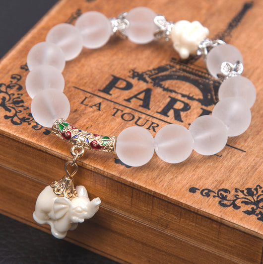 Pulsera de Cuentas Elefante Cristal - Joya Cultural Artesanal - Image 4