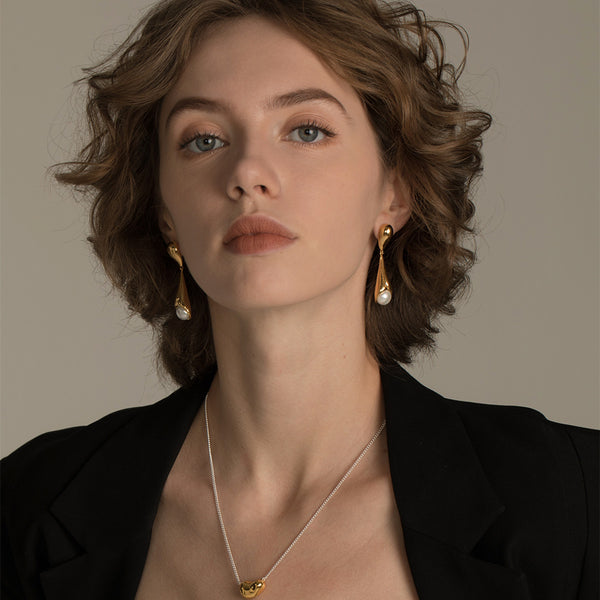 Aretes de Perla Elegantes y Minimalistas para Mujer