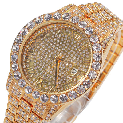 Reloj de Cuarzo Resistente al Agua con Diamantes Completos - Image 4