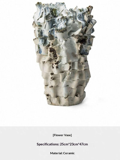 Jarrón Cerámico Wabi-Sabi Escultural para Sala de Estar - Image 9