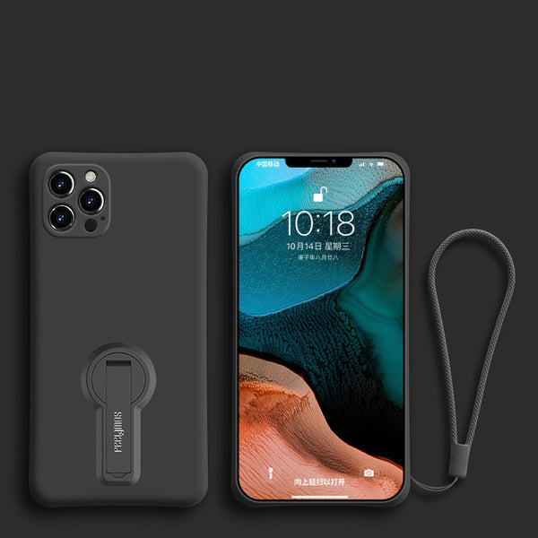 Funda Protectora de Silicona Líquida para iPhone con Soporte y Cordón - Image 18