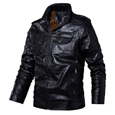 Chaqueta de Motociclista Casual de Invierno con Forro Polar para Hombre - Image 20