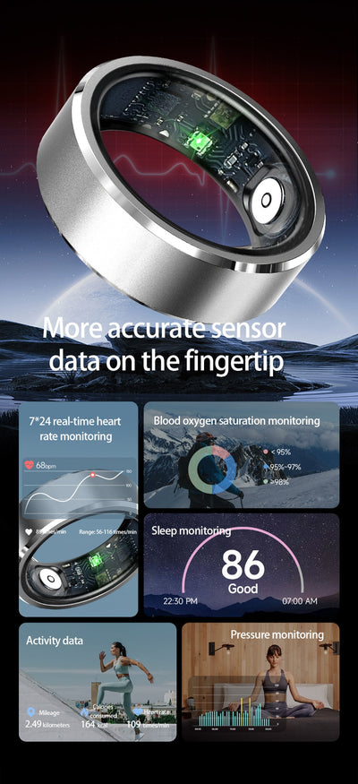 Anillo Inteligente Deportivo con Monitor de Frecuencia Cardíaca y Oxígeno - Image 35