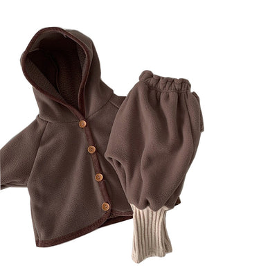 Conjunto de Abrigo Térmico para Bebé con Forro de Felpa - Sudadera y Pantalón 2 Piezas - Image 4