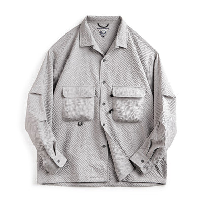 Camisa de Trabajo Outdoor Cuello Cubano Seersucker Manga Larga - Image 6