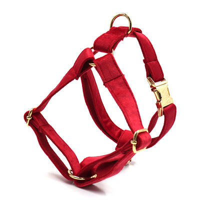 Collar y Correa para Mascotas en Terciopelo Rojo con Hebilla Dorada y Moño Navideño - Image 5