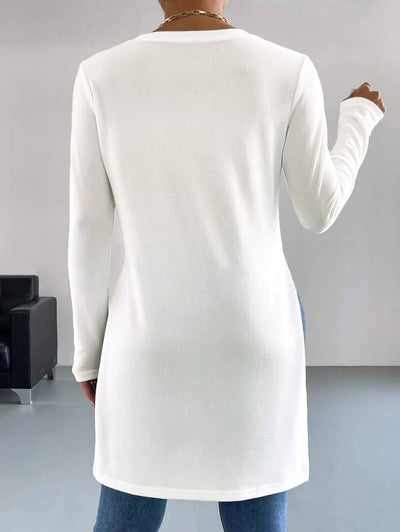 Camiseta Larga de Otoño e Invierno con Aberturas Laterales - Image 9