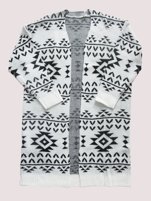 Cardigan Tejido Jacquard - Suéter Casual de Punto Largo - Image 8
