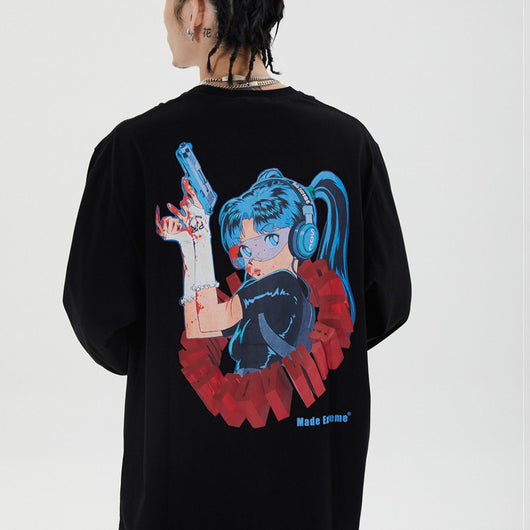Playera Hiphop Suelta de Manga Larga - Image 7