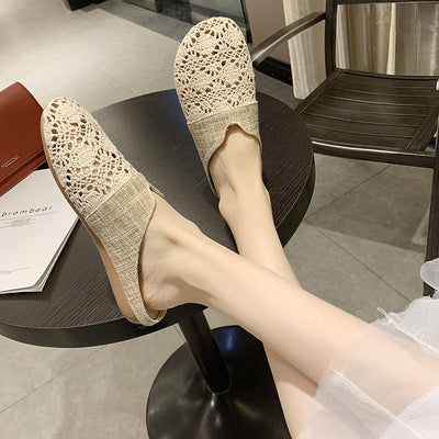 Sandalias de Lino sin Tacón con Diseño Calado - Image 10