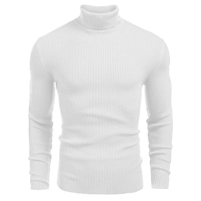 Suéter Slim Fit Cuello Alto para Hombre - Otoño e Invierno