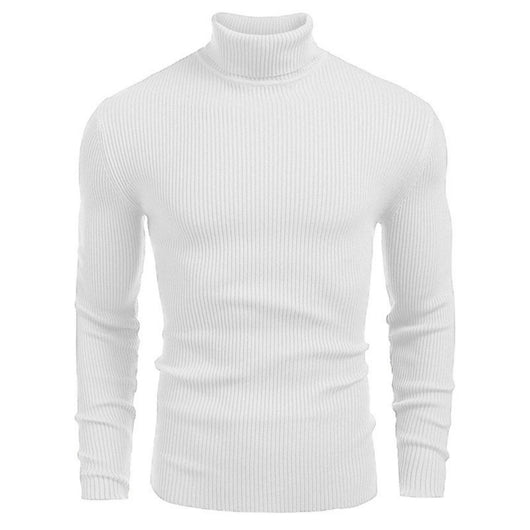 Suéter Slim Fit Cuello Alto para Hombre - Otoño e Invierno