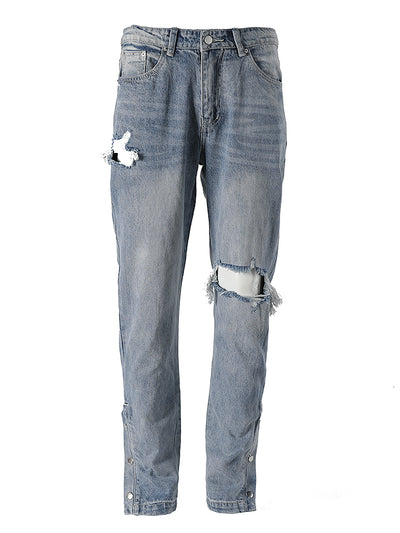 Jeans Rectos con Rotura en la Rodilla - Image 10