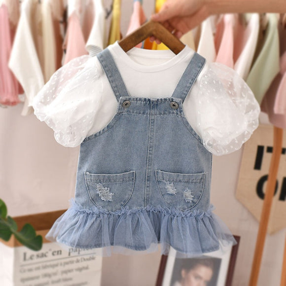 Vestido Jardinero de Jean para Bebé Niña
