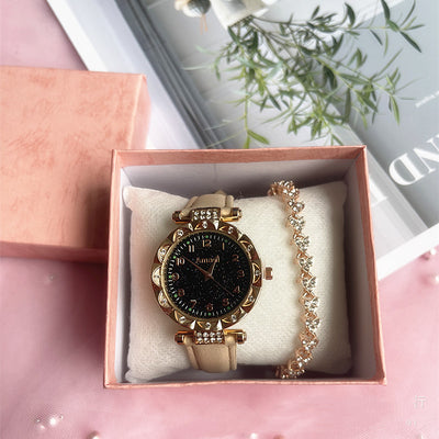 Conjunto de Reloj Frosted Estrellado y Cinturón de Dos Piezas - Image 6