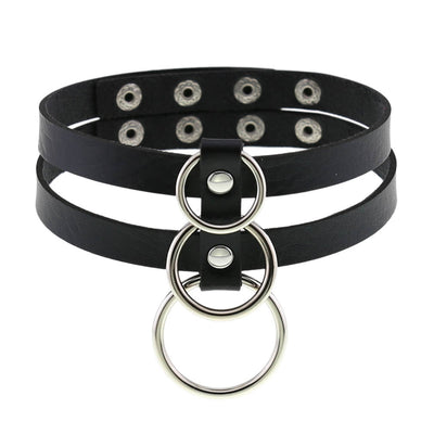 Choker de Cuero Negro Ajustable con Encaje - Image 10