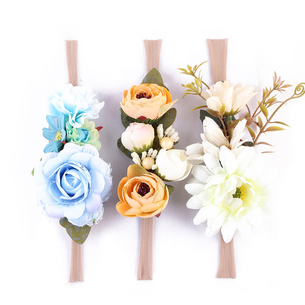 Diadema Floral para Bebé y Niña - Corona de Flores Camelias para Sesiones Fotográficas