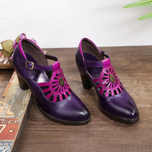 Zapatos de Tacón Alto Puntiagudo con Detalles Calados para Mujer - Image 7