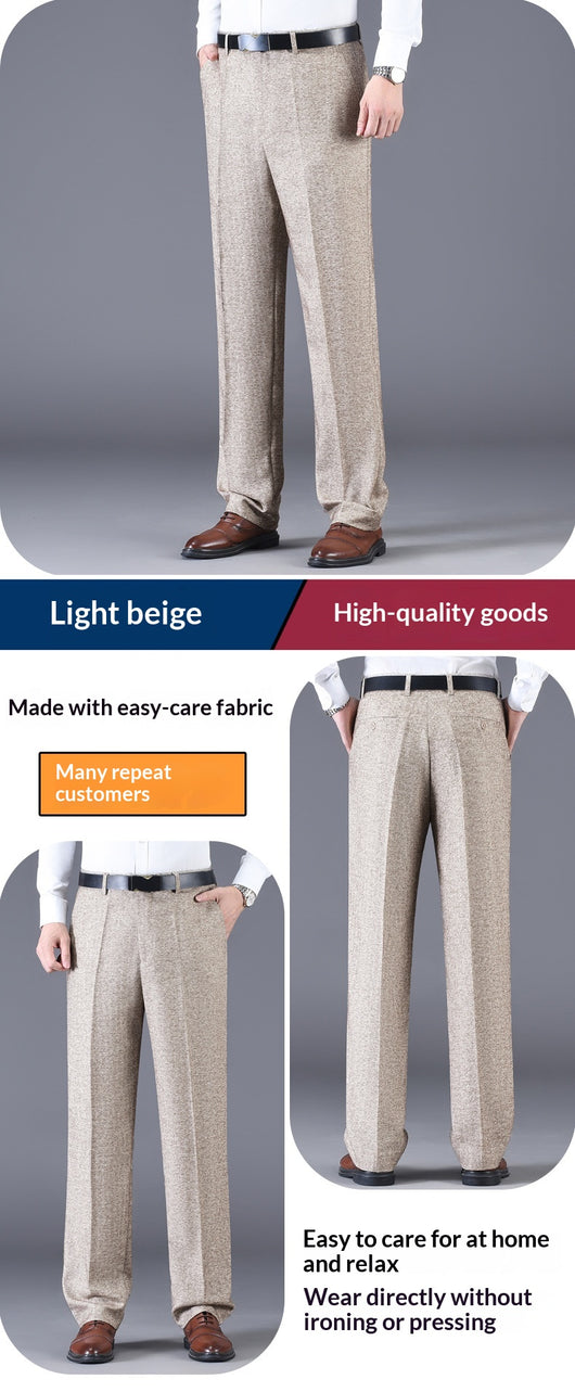 Pantalones de Vestir Clásicos Hombre Talle Alto Pierna Recta sin Arrugas - Image 13