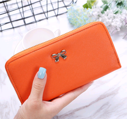 Cartera Larga para Mujer con Decoración de Moño Metálico y Compartimento para Teléfono - Image 8