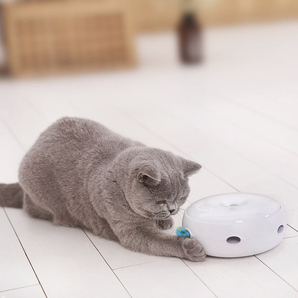 Juguete Interactivo para Gatos con Plataforma Giratoria Automática