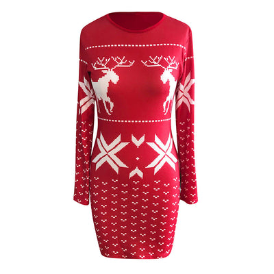 Vestido Ajustado Navideño con Estampado Digital y Manga Larga - Image 7