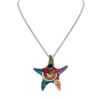 Collar Estrella de Mar con Gota de Color